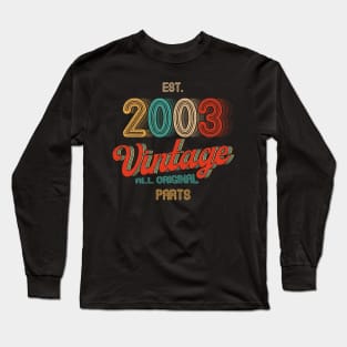 18th Birthday Gift Classic Vintage 2003 Long Sleeve T-Shirt